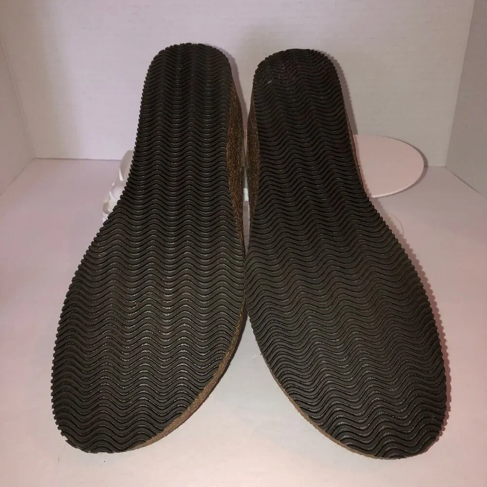 Stegmann Sofie Womens Size 11 Brown Nubuck Leather Felt Cork Skimmer Wedge Shoes